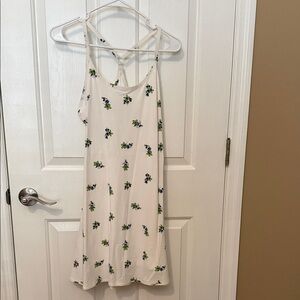 Chic Asymmetrical White Dress with Floral Accents